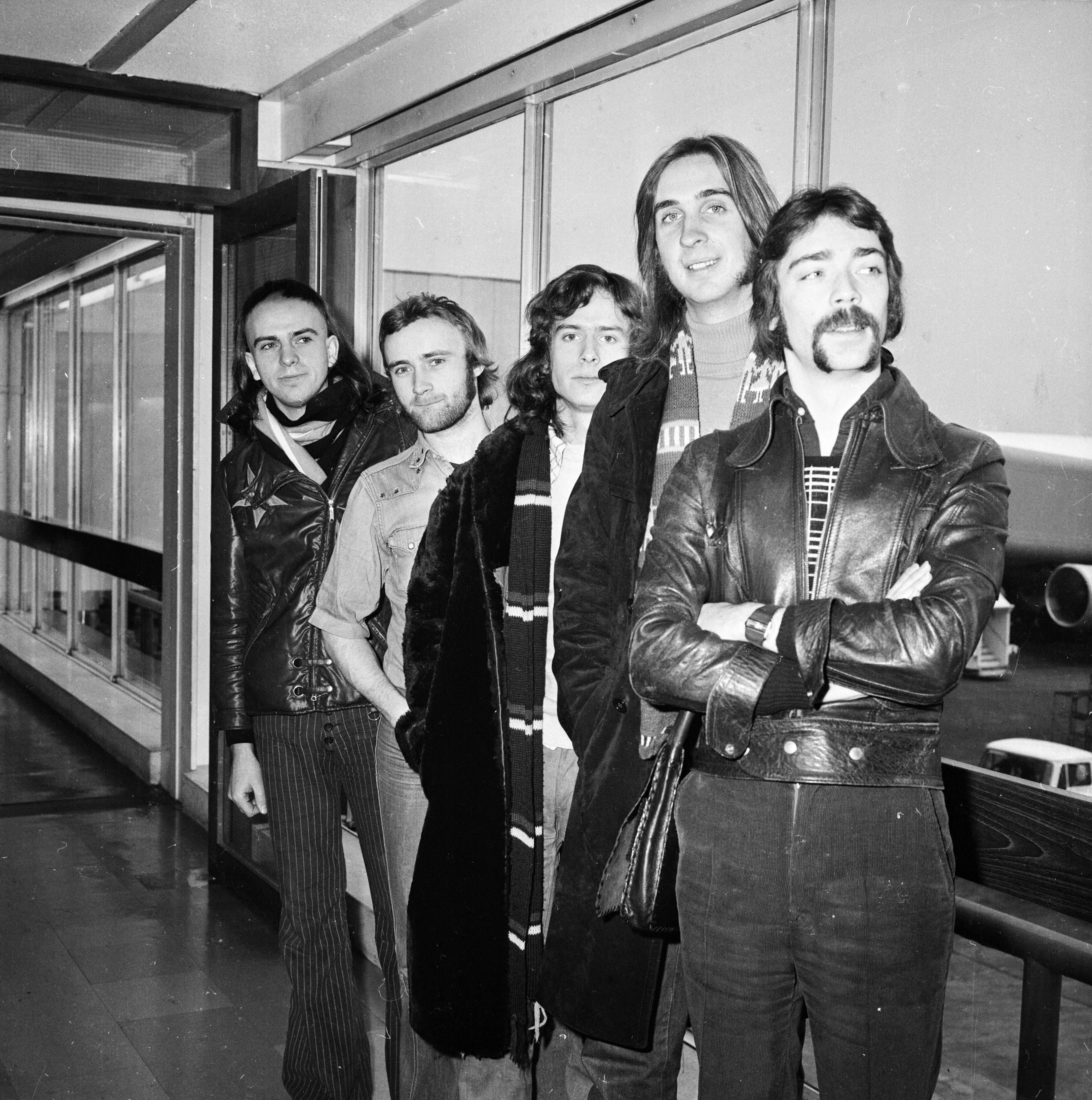 27th February 1974: British rock group Genesis, (from left) Peter