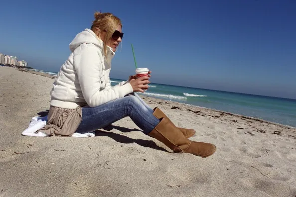 Staying warm on the beach