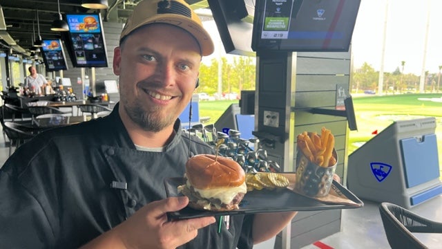 Chef Steven Cady shows off the All American burger...